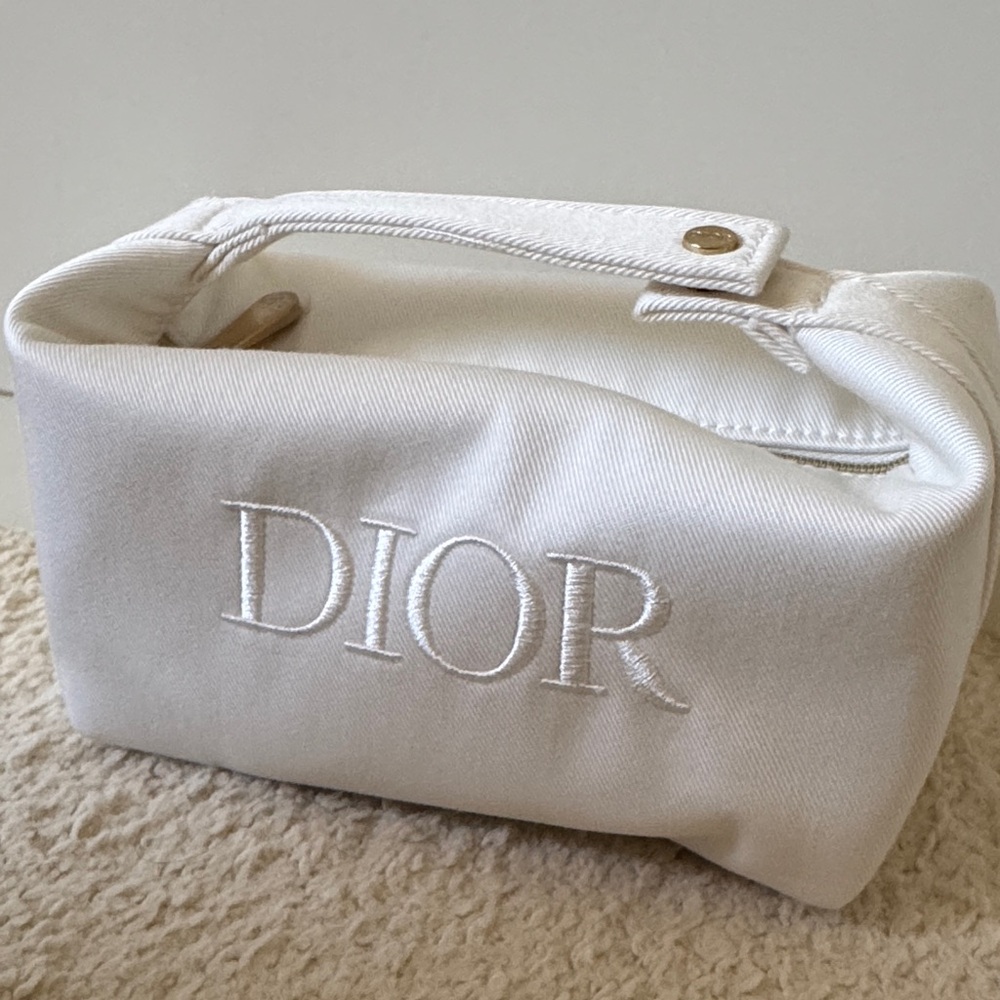 Dior Trousse Pouch White Cosmetic Bag